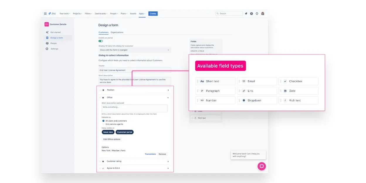 Designing a form in Customer and Organization Management
